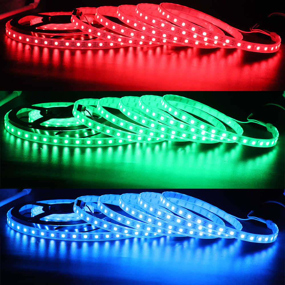 WS2812B DC5V Series Flexible LED Strip Lights, Programmable Pixel Full Color Chasing, Outdoor Waterproof Optional, 60LEDs/m 1.64-16.4ft Per Reel By Sale WS2812B DC5V Series Flexible LED Strip Lights, Programmable Pixel Full Color Chasing, Outdoor Waterproof Optional, 60LEDs/m 1.64-16.4ft Per Reel By Sale